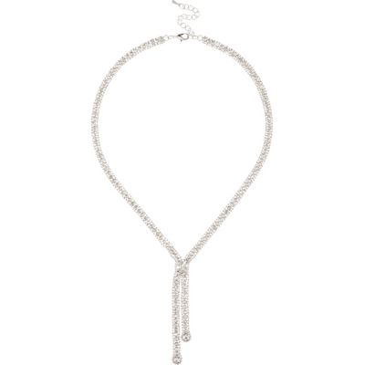 Silver tone diamante sparkle necklace